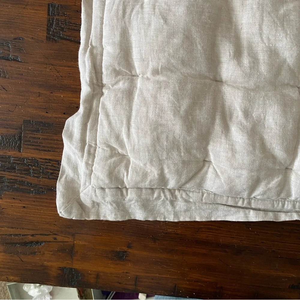 PINE CONE HILL By Annie Selke Standard‎ Linen Puff  Sham In Natural Pillowcase 1